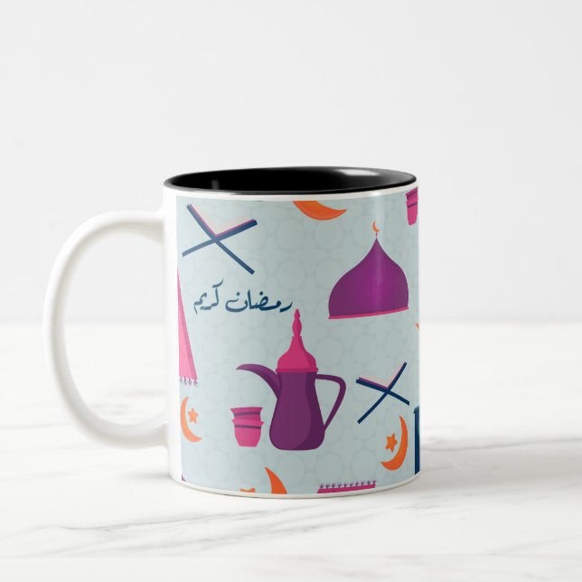 Lycklig Ramadan Mönster Två-Tonad Mugg (Vänster)
