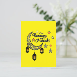 Lycklig Ramadan Mubarak Kareem Crescent lantern Helg Vykort