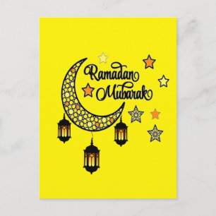 Lycklig Ramadan Mubarak Kareem Crescent lantern Vykort