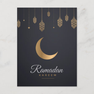 Lycklig Ramadan Mubarak Ramadan Kareem Guld Musl Helg Vykort