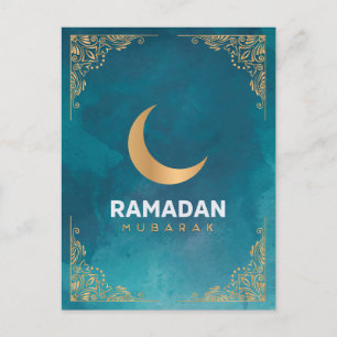 Lycklig Ramadan Mubarak Ramadan Kareem Guld Musl Helg Vykort