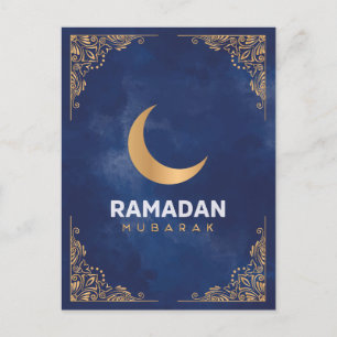 Lycklig Ramadan Mubarak Ramadan Kareem Guld Musl Helg Vykort
