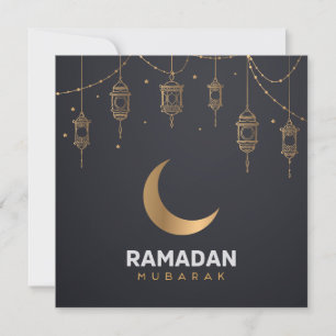 Lycklig Ramadan Mubarak Ramadan Kareem Guld Musl Julkort