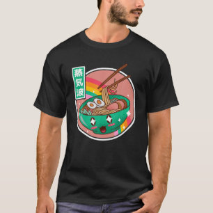 Lycklig Ramen Bowl Rainbow Japan Stil Otaku Vaporw T Shirt