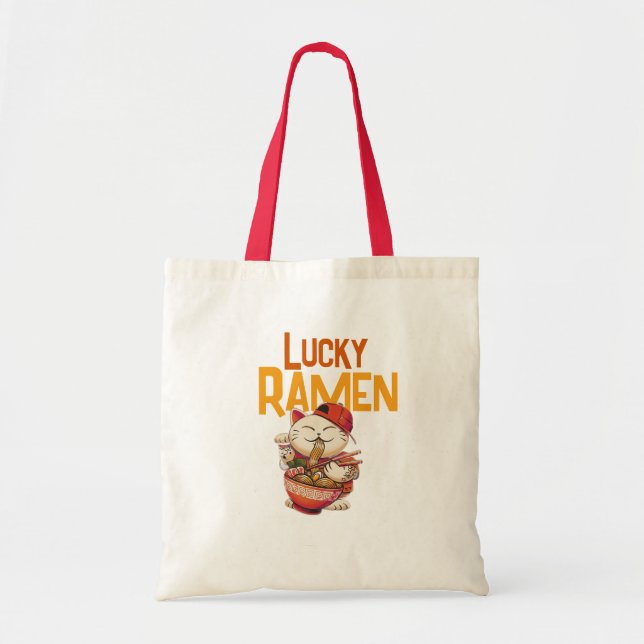 Lycklig Ramen-Katt Tygkasse (Framsidan)