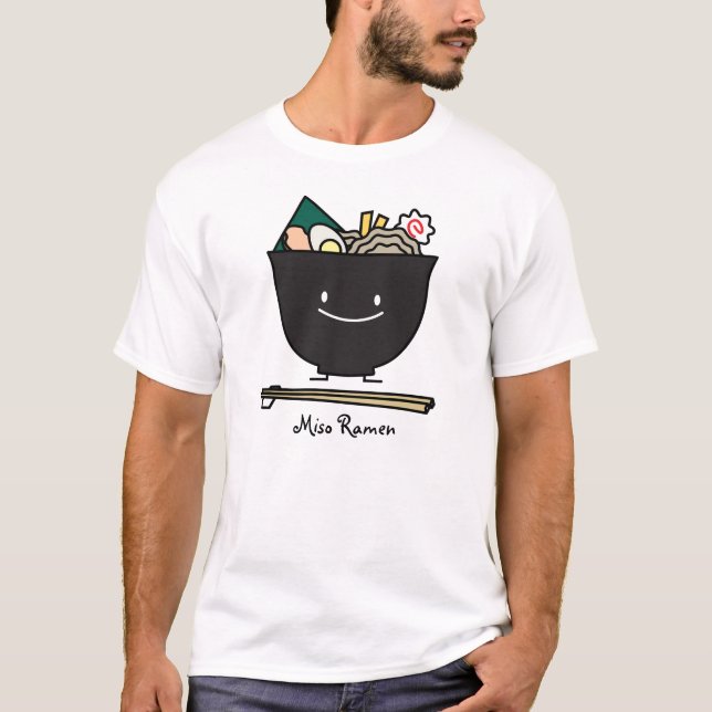 Lycklig Ramenbunke T Shirt (Framsida)