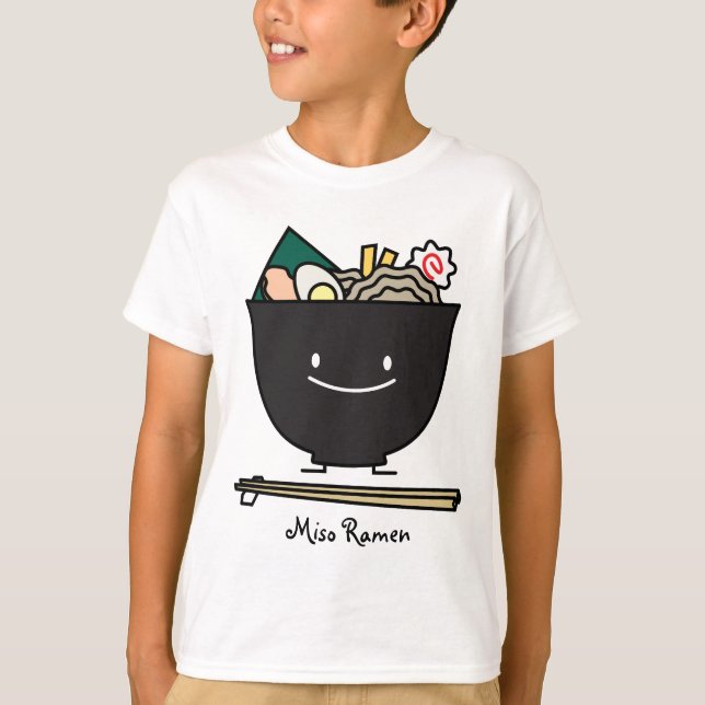 Lycklig Ramenbunke Tee Shirt (Framsida)