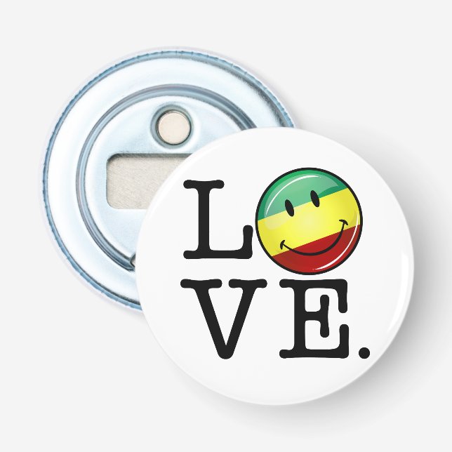 Lycklig Rasta för Rastafarian kärlek flagga Flasköppnare (Framsidan)