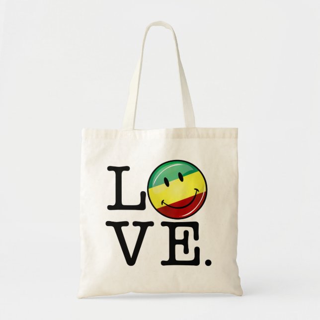 Lycklig Rasta för Rastafarian kärlek flagga Tygkasse (Framsidan)