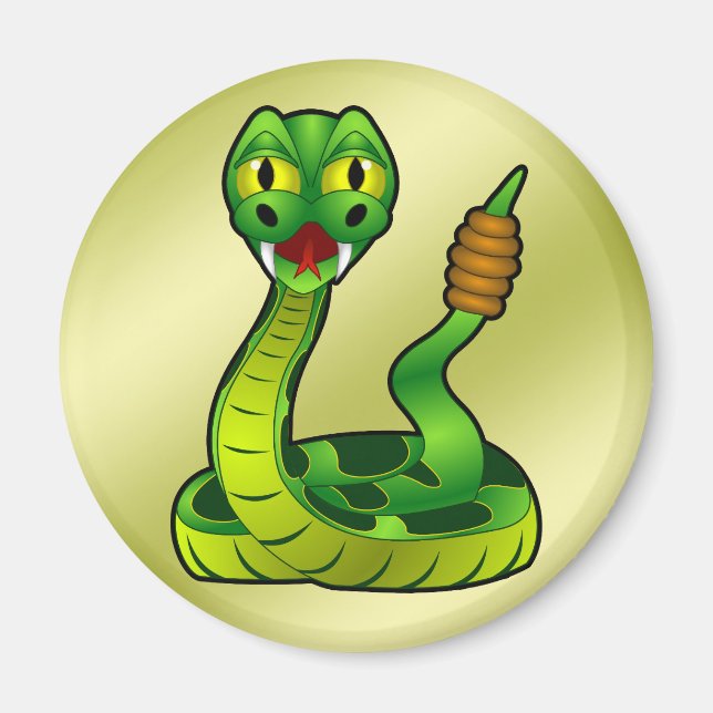 Lycklig rattlesnake magnet (Framsidan)
