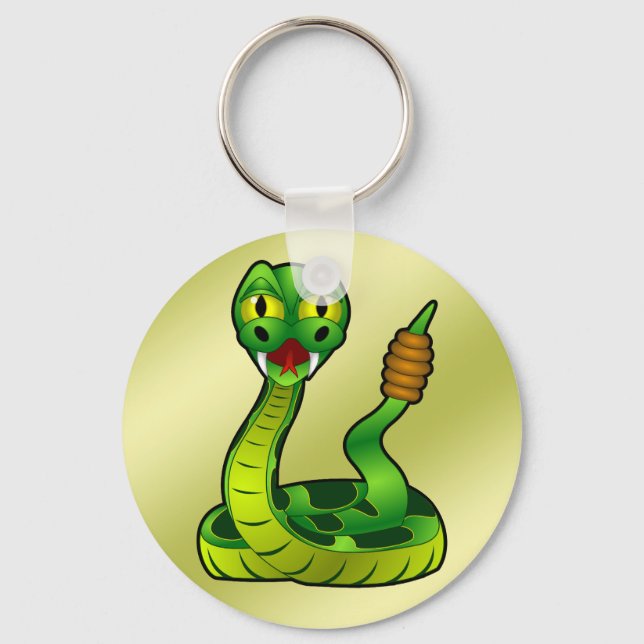 Lycklig rattlesnake nyckelring (Framsida)