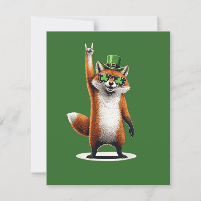 Lycklig Räv Shamrock Solglasögon St Patrick's day (Framsida)