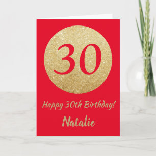 Lycklig Red and Guld Glitter Card Kort