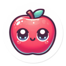 Lycklig Red Apple i Kawaii Stil