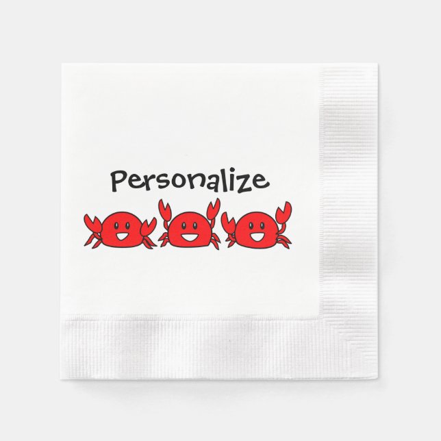 Lycklig Red Crabs Pappersservett (Framsidan)