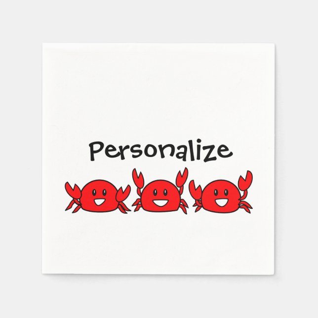 Lycklig Red Crabs Pappersservett (Framsidan)