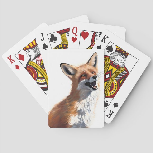 Lycklig Red Fox OWN Art Vixen Vild Natur Casinokort (Baksidan)