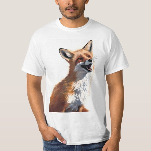 Lycklig Red Fox OWN Art Vixen Vild Natur T Shirt (Framsida)