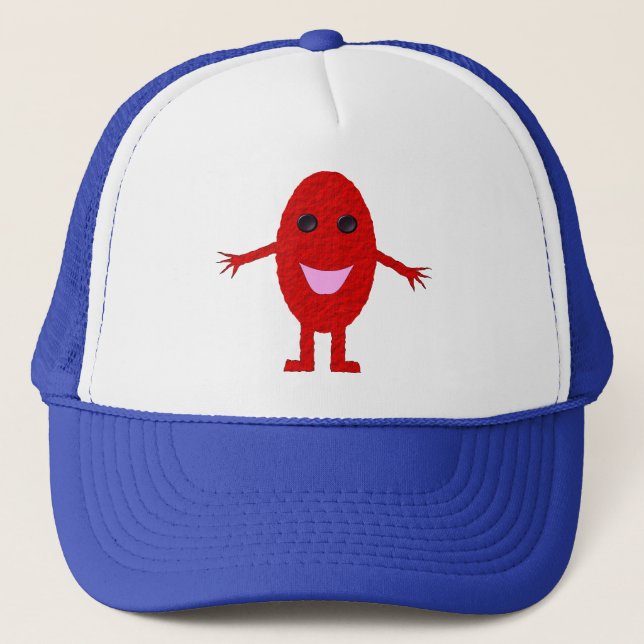 Lycklig Red Grape Hat Truckerkeps (Framsida)