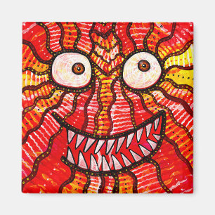Lycklig Red Monster Smiles Magnet