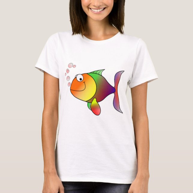 Lycklig regnbågefisk t-shirt (Framsida)