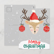 Lycklig Reindeer God jul Helgdagar Postcard