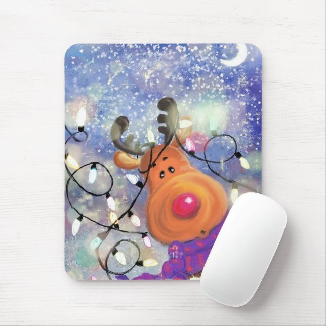 Lycklig Reindeer - jul Musmatta (Med mus)
