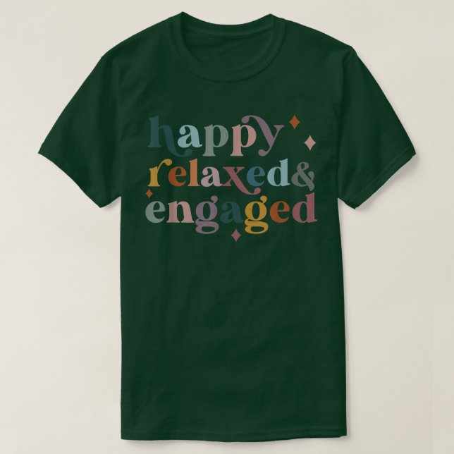 Lycklig Relaed Engaged lustig Back to school T Shirt (Design framsida)