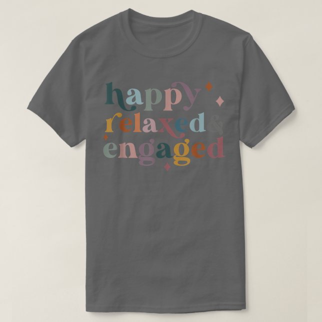 Lycklig Relaed Engaged lustig Back to school T Shirt (Design framsida)