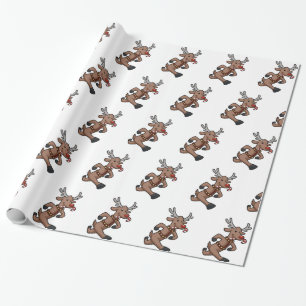 Lycklig rener Springa tecknad Välj tillbaka fär Presentpapper