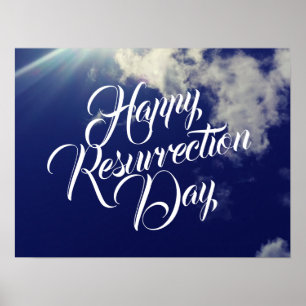 Lycklig: Resursionsdag med moln Poster