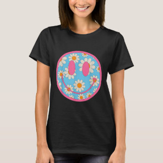 Lycklig Retro Daisy Smile Ansikte Preppy Aesthetic T Shirt