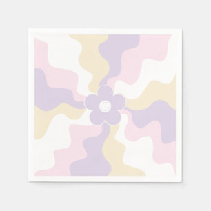 Lycklig Retro-Daisyn - Pastellns Rosa, Gult och Li Pappersservett