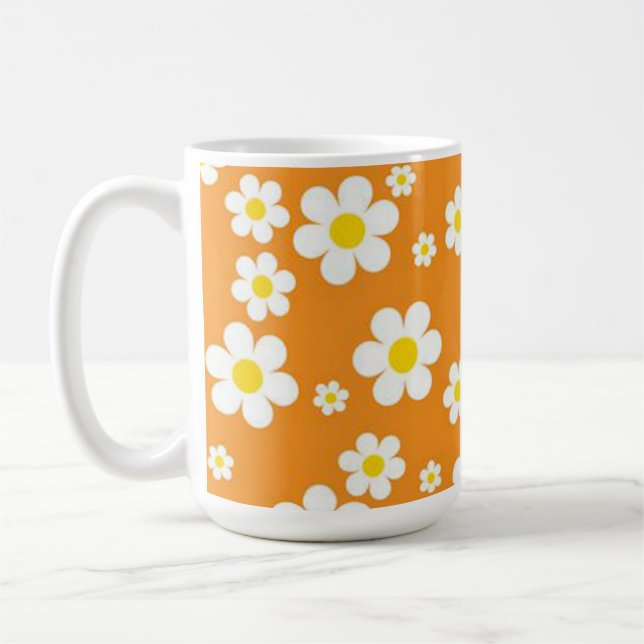 Lycklig Retro Flower Coffee Mugg! Kaffemugg (Vänster)