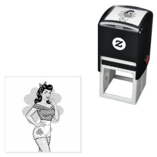 Lycklig Retro Glam Självfärgande Stämpel
