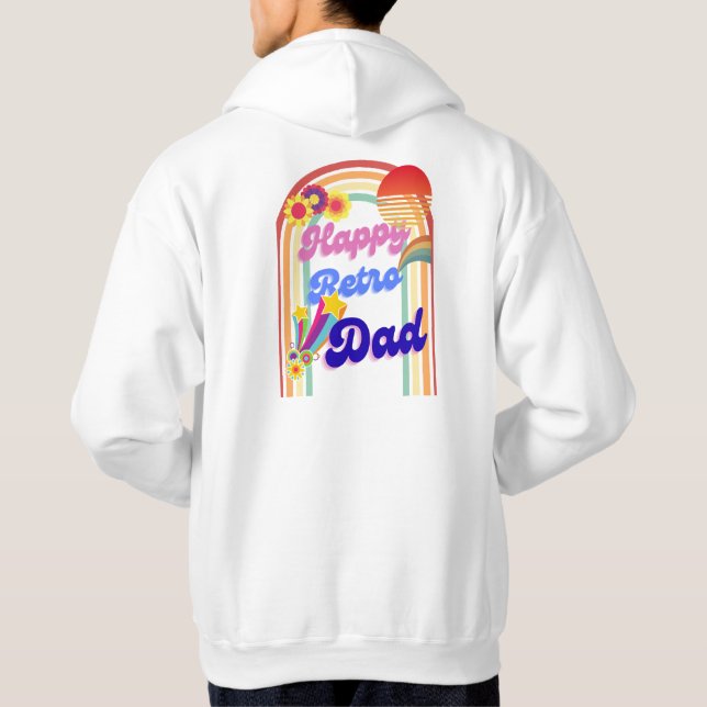 Lycklig Retro Pappa Hoodie (Baksida)