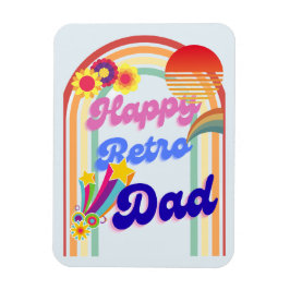 Lycklig Retro Pappa Magnet