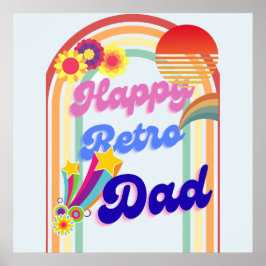 Lycklig Retro Pappa Poster