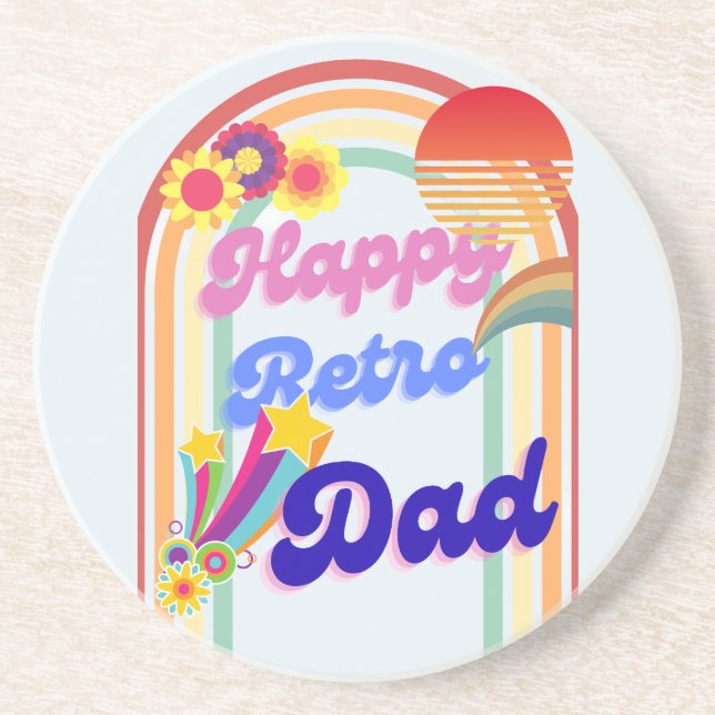 Lycklig Retro Pappa Underlägg (Framsidan)