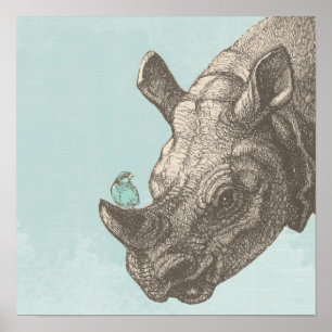 LYCKLIG RHINO POSTER