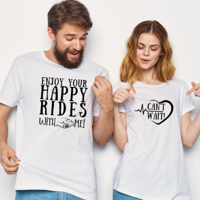 Lycklig Rides Honeymoon Hubby Newlyged Couple T Shirt (Skapare uppladdad)