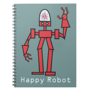 Lycklig robot anteckningsbok