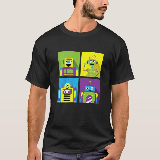 Lycklig Robot Leksak Collector T Shirt (Framsida)