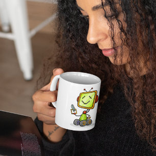 Lycklig Robot på Hjul Mugg