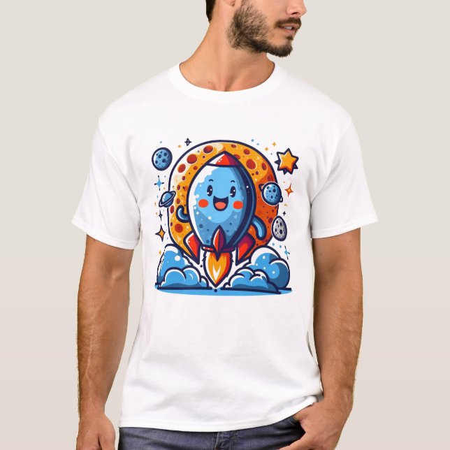 Lycklig Rocket Äventyr T Shirt (Framsida)