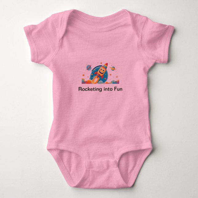 Lycklig Rocket Blaster av T Shirt (Framsida)