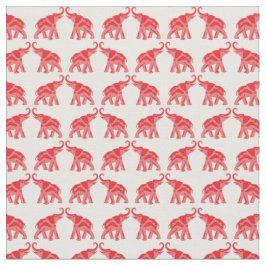 Lycklig röd elefant tyg