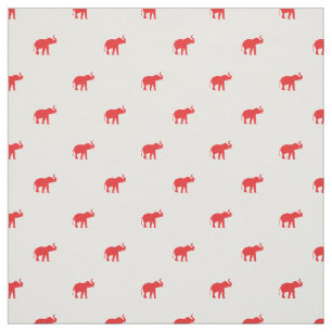 Lycklig röd elefant tyg