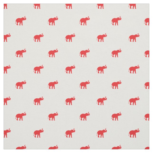 Lycklig röd elefant tyg (Provkarta)