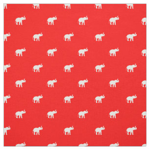 Lycklig röd elefant tyg